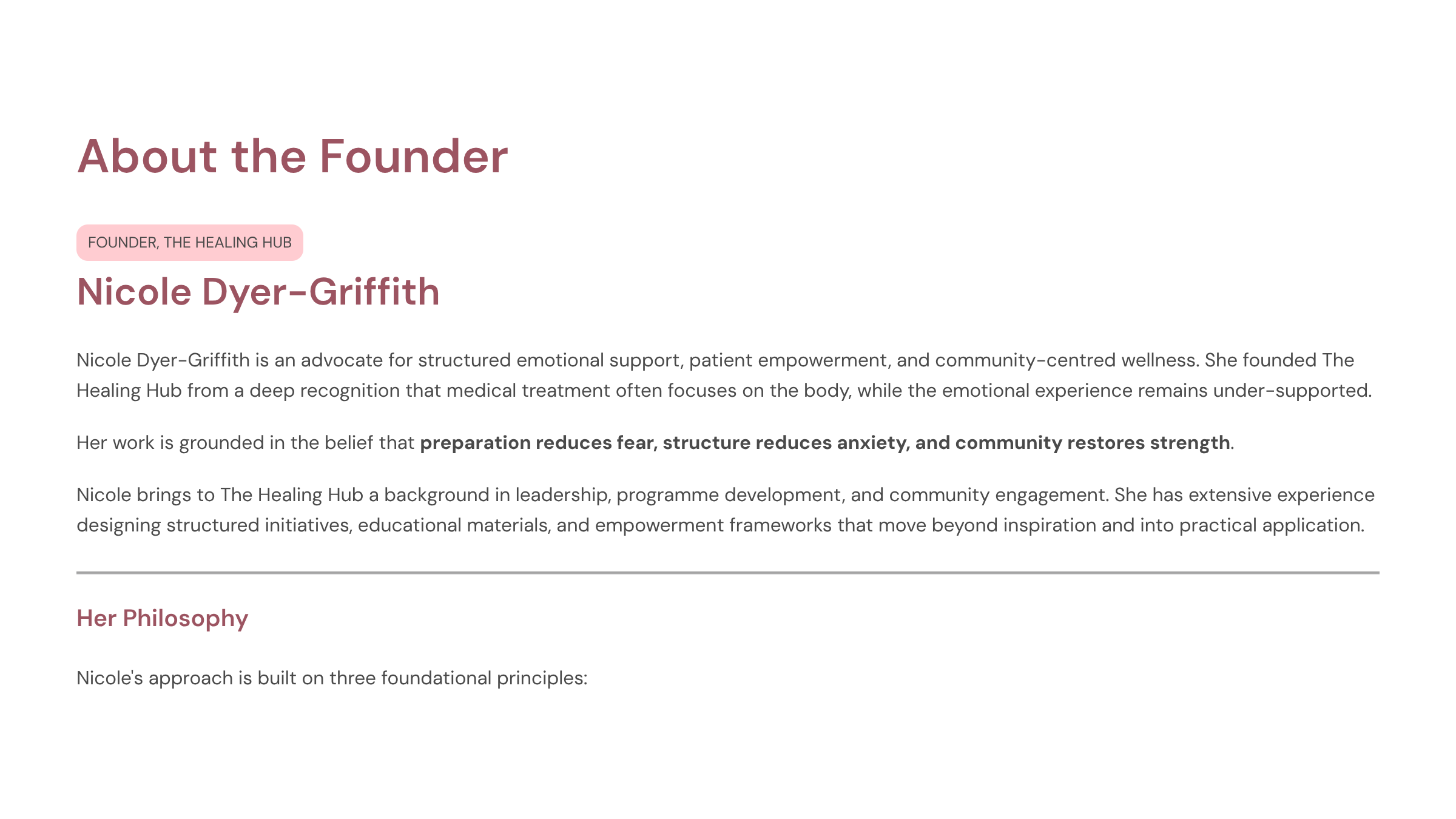 About the founder Nicole Dyer-Griffith